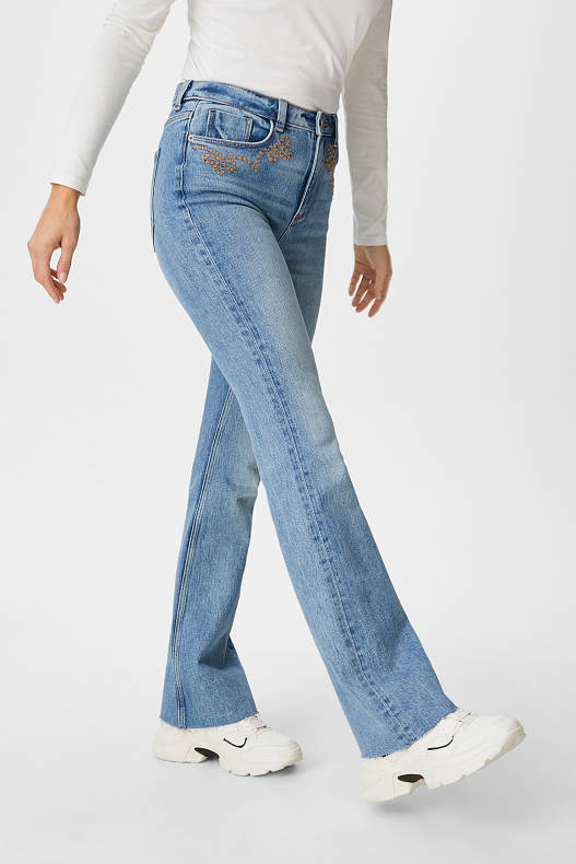 Dames - Flared jeans - jeanslichtblauw