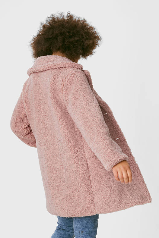 Sale - CLOCKHOUSE - mantel van teddybont - roze