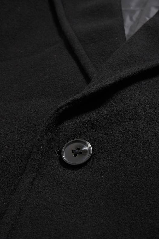 Men - Coat - wool blend - black