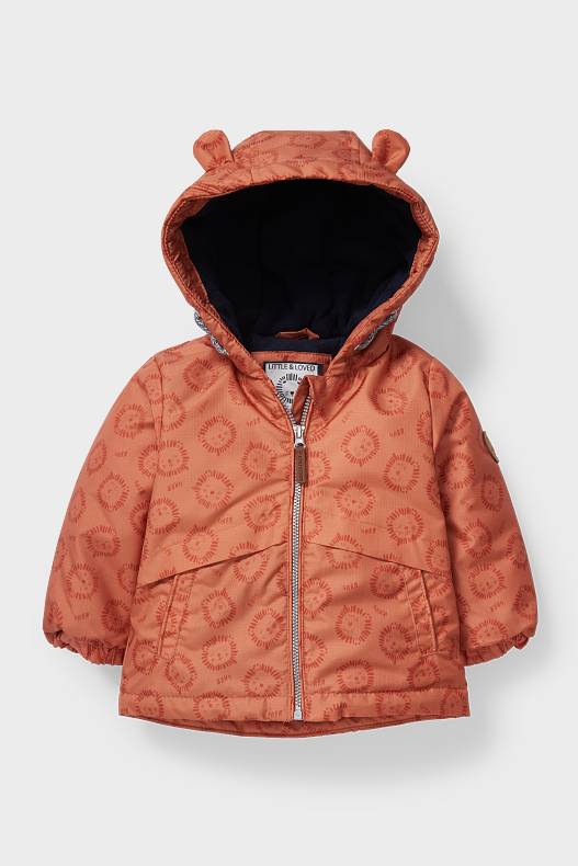 Trend - Baby-Jacke mit Kapuze - gefüttert - recycelt - orange