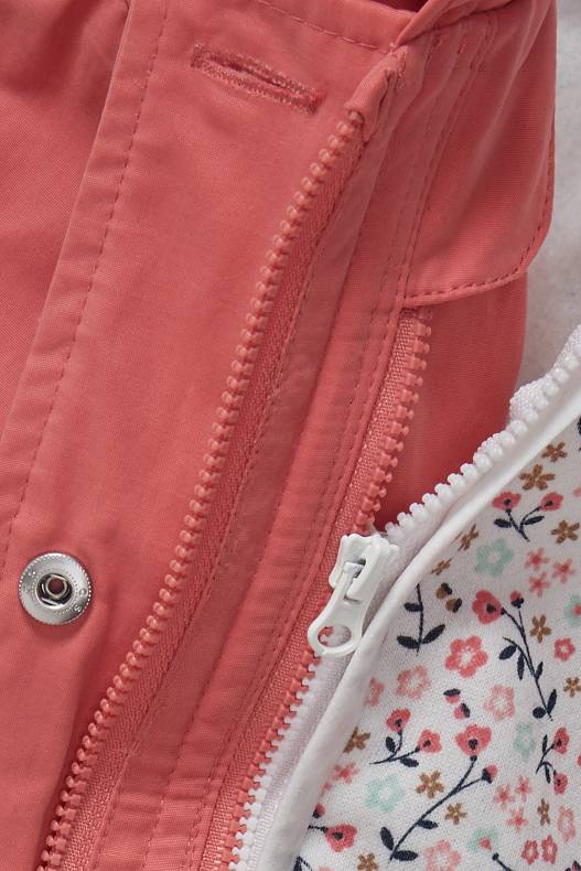 Trend - 3-in-1-Baby-Jacke mit Kapuze - coral