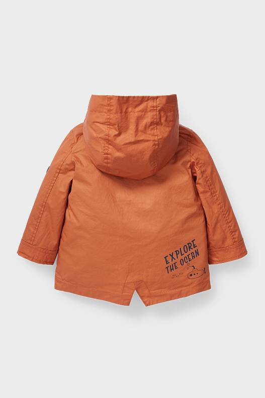 Trend - 3-in-1-Baby-Jacke mit Kapuze - recycelt - orange-rot