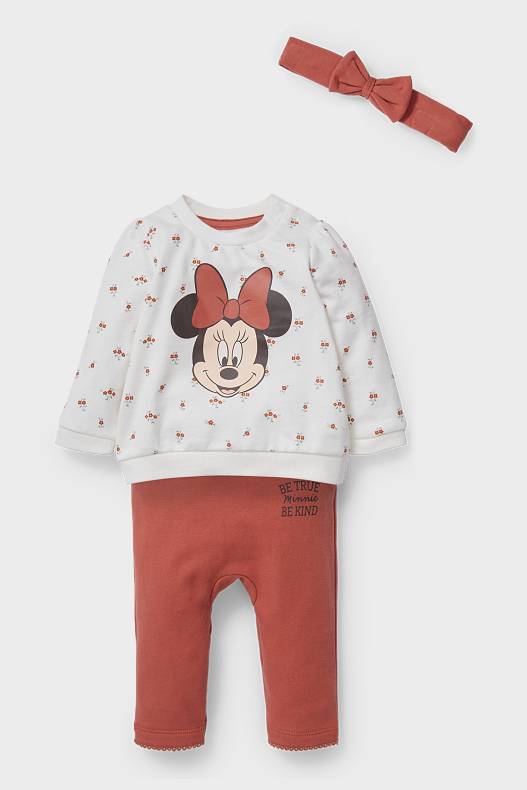 Babys - Minnie Maus - Baby-Outfit - 3 teilig - cremeweiß