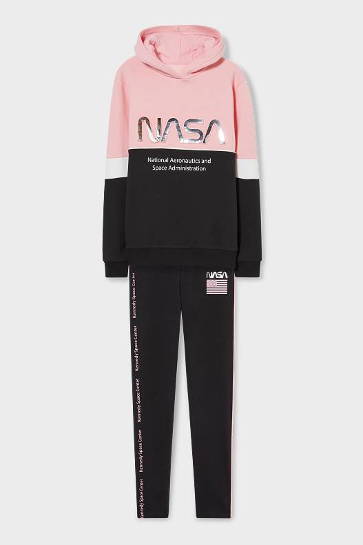 Kinder - NASA - Hoodie und Leggings - Augmented-Reality-Motiv - rosa