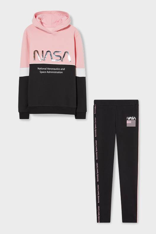 Kinder - NASA - Hoodie und Leggings - Augmented-Reality-Motiv - rosa