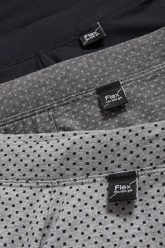 Muži - Multipack 3 ks - boxerky - Flex - bio bavlna - černá
