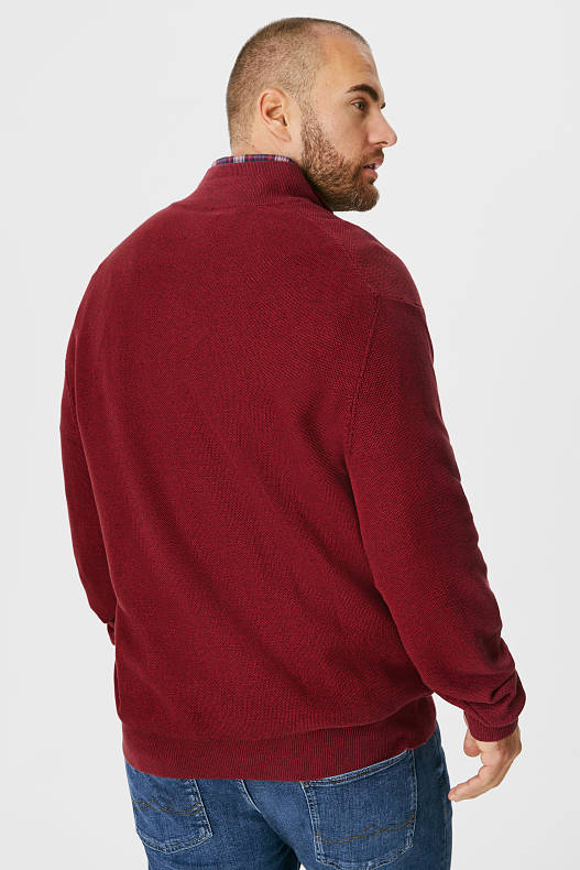 Trend - Pullover und Hemd - Regular Fit - Button-down - rot