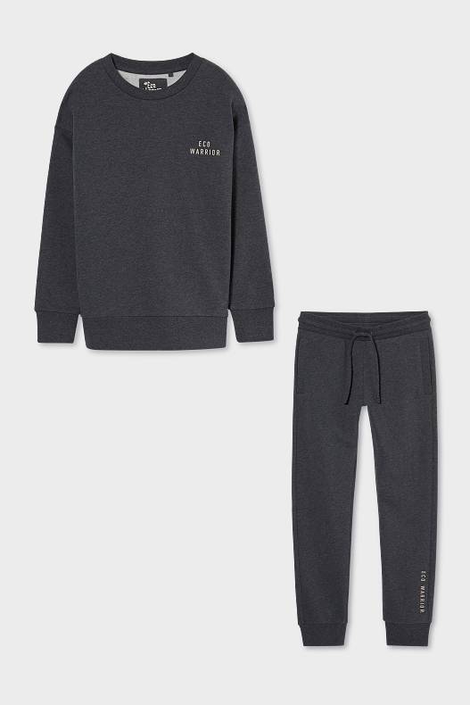 Kinder - Set - Sweatshirt und Jogginghose - genderneutral - 2 teilig - grau-melange