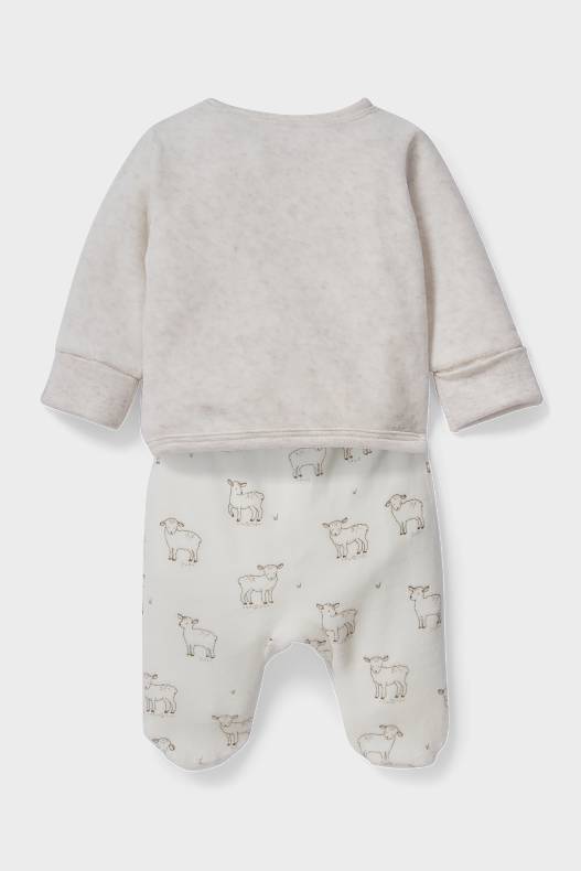 Babys - Baby-Outfit - Bio-Baumwolle - 2 teilig - taupe