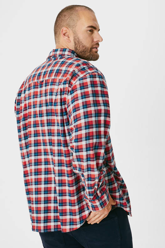 Trend - Flanellhemd und T-Shirt - Regular Fit - Kent - rot