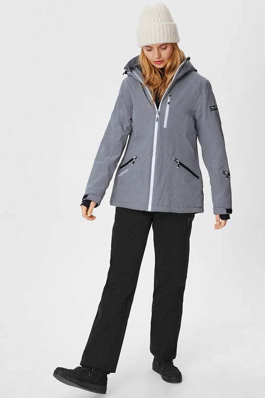 Women - Ski jacket with hood - BIONIC-FINISH®ECO - gray