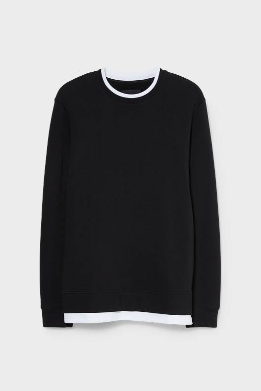 Herren - CLOCKHOUSE - Sweatshirt - 2-in-1-Look - schwarz