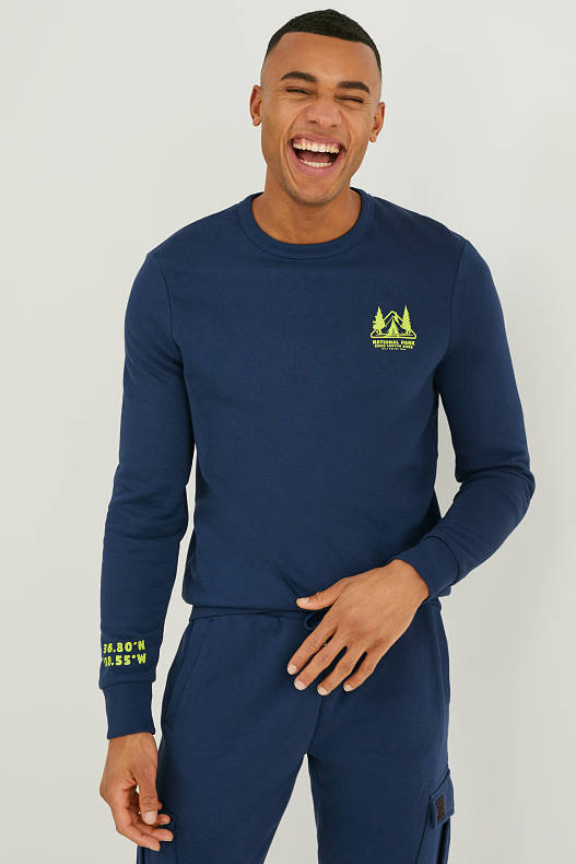 Men - Sweatshirt - recycled - dark blue