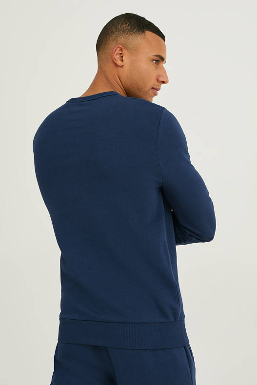 Heren - Sweatshirt - gerecyclede stof - donkerblauw