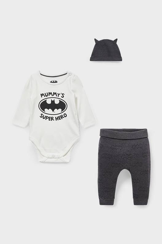 Babys - Batman - Baby-Outfit - 3 teilig - cremeweiß