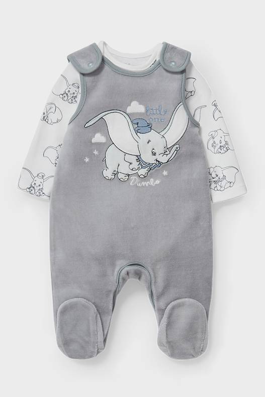 Babys - Dumbo - Strampler-Set - 2 teilig - dunkelgrau
