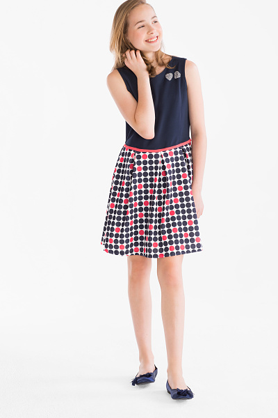 C A Jurk gestippeld, Blauw, Maat 158 C A Jurk gestippeld, Blauw, Maat 158