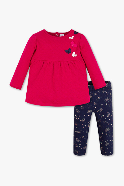 C en A Baby set 2 delig, Fuchsiarood, Maat 80 C en A Baby set 2 delig, Fuchsiarood, Maat 80