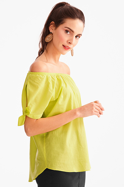 C&A Carmenbluse-Bio-Baumwolle, Gelb, Größe: 48 C&A Carmenbluse-Bio-Baumwolle, Gelb, Größe: 48