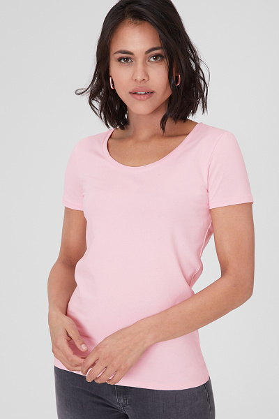 C&A Basic-T-Shirt-Bio-Baumwolle, Rosa, Größe: XL