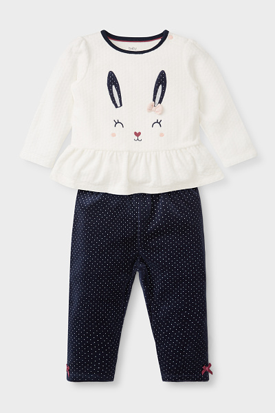 C&A Baby-Pyjama-Bio-Baumwolle-2 teilig, Weiß, Größe: 62