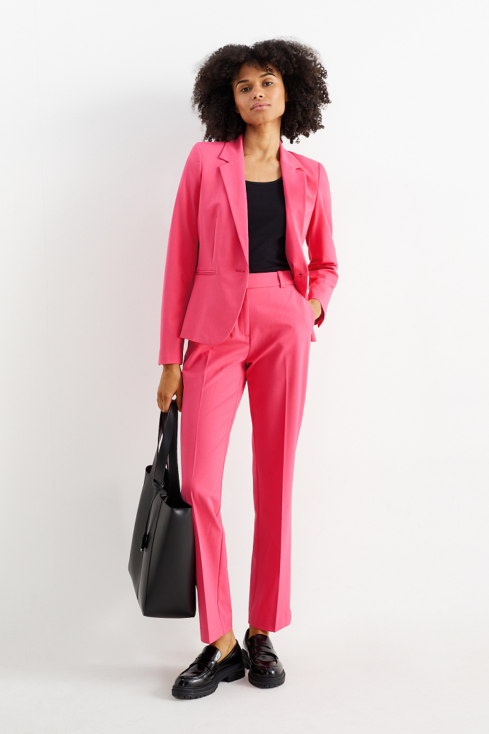 C&A Business-Hose-Mid Waist-Straight Fit, Pink, Größe: 48