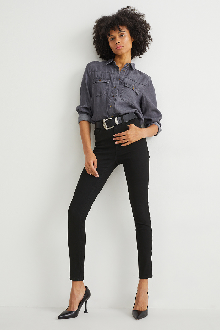 C&A Jegging Jeans-High Waist, Schwarz, Größe: 40 Lang