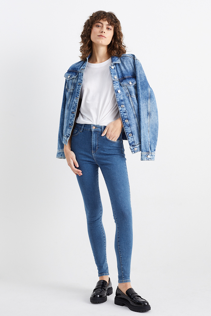 C&A Jegging Jeans-High Waist, Blau, Größe: 38 Lang