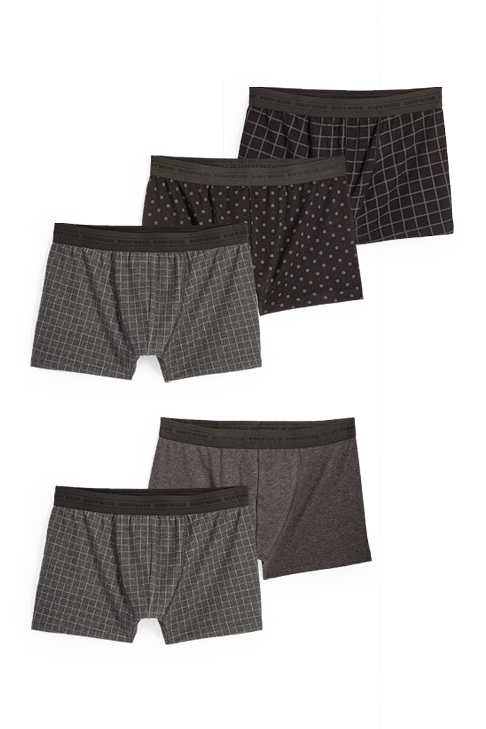 C&A Multipack 5er-Trunks, Grau, Größe: S