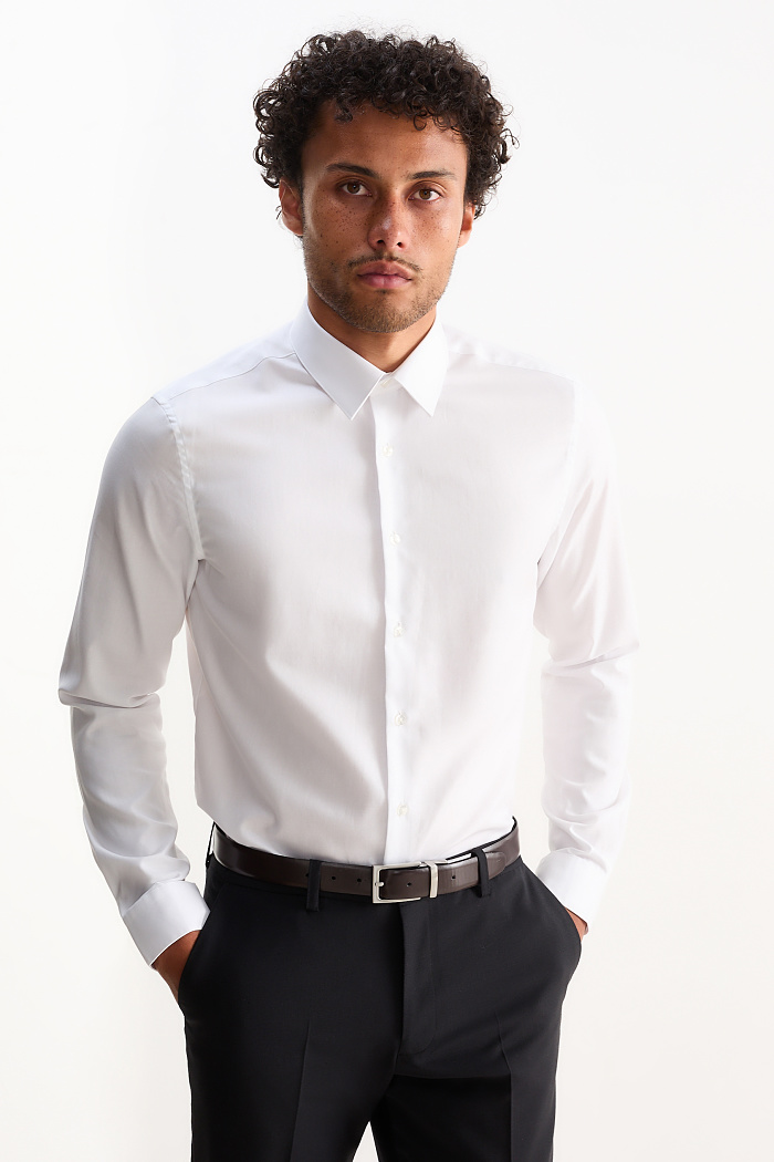 C&A Businesshemd-Slim Fit-Cutaway-bügelleicht, Weiß, Größe: XL