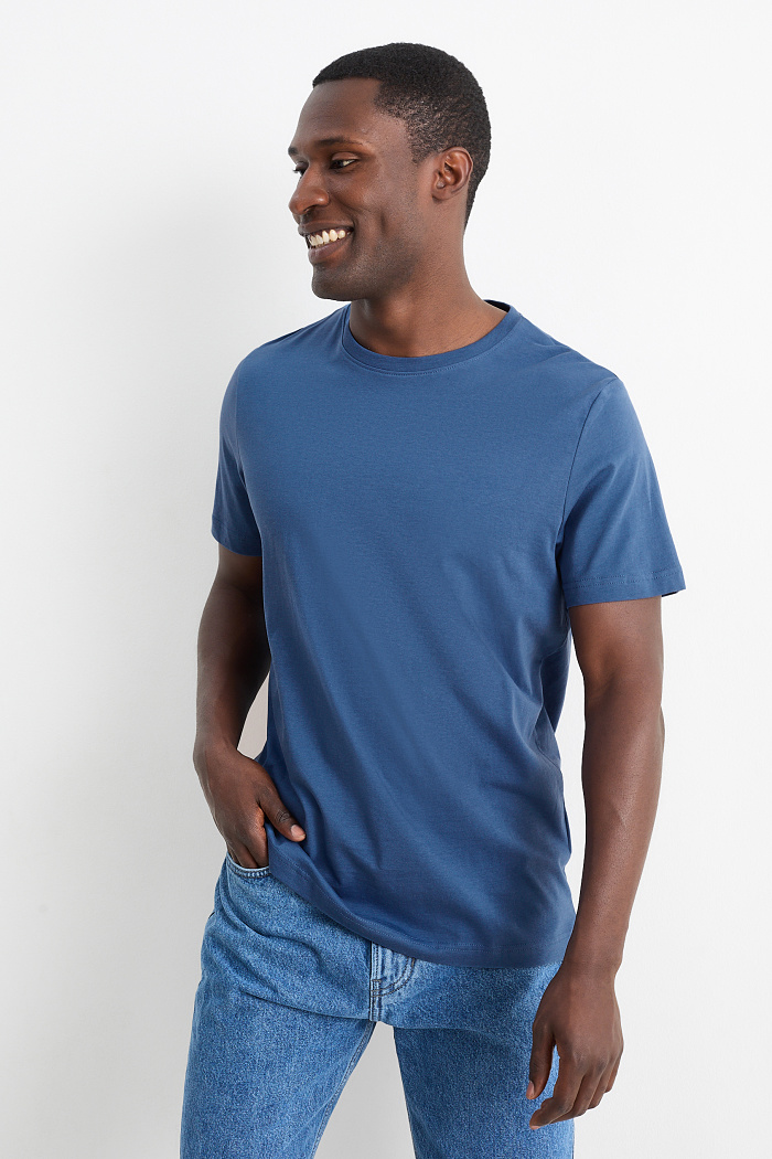 C&A T-Shirt-Regular Fit, Blau, Größe: 2XL