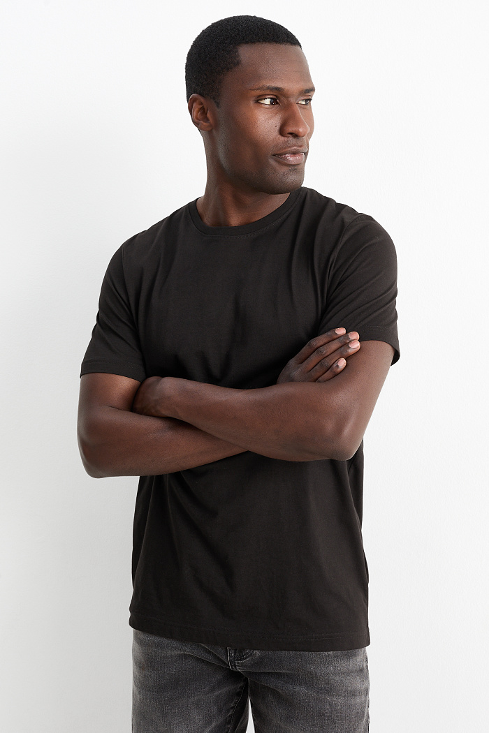 C&A T-Shirt-Regular Fit, Schwarz, Größe: M
