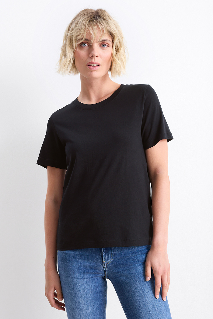 C&A Multipack 2er-T-Shirt, Schwarz, Größe: S