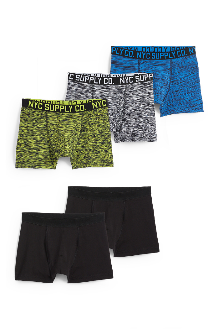 C&A Multipack 5er-Boxershorts, Schwarz, Größe: 158-164