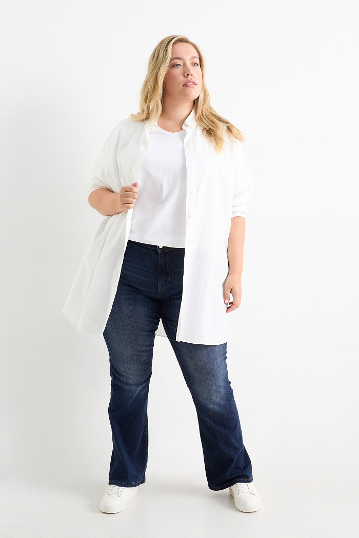 C&A Bootcut Jeans-Mid Waist, Blau, Größe: 56