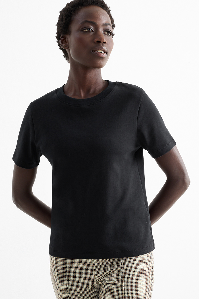 C&A T-Shirt-Slim Fit, Schwarz, Größe: L