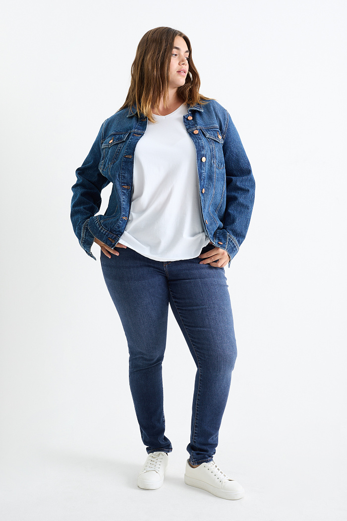 C&A Skinny Jeans-Mid Waist-Shaping-Jeans-Flex-LYCRA , Blau, Größe: 46