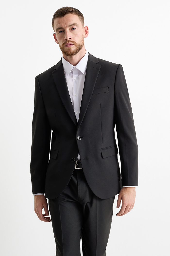 C&A Sakko-Slim Fit-Flex-4 Way Stretch-LYCRA , Schwarz, Größe: 60