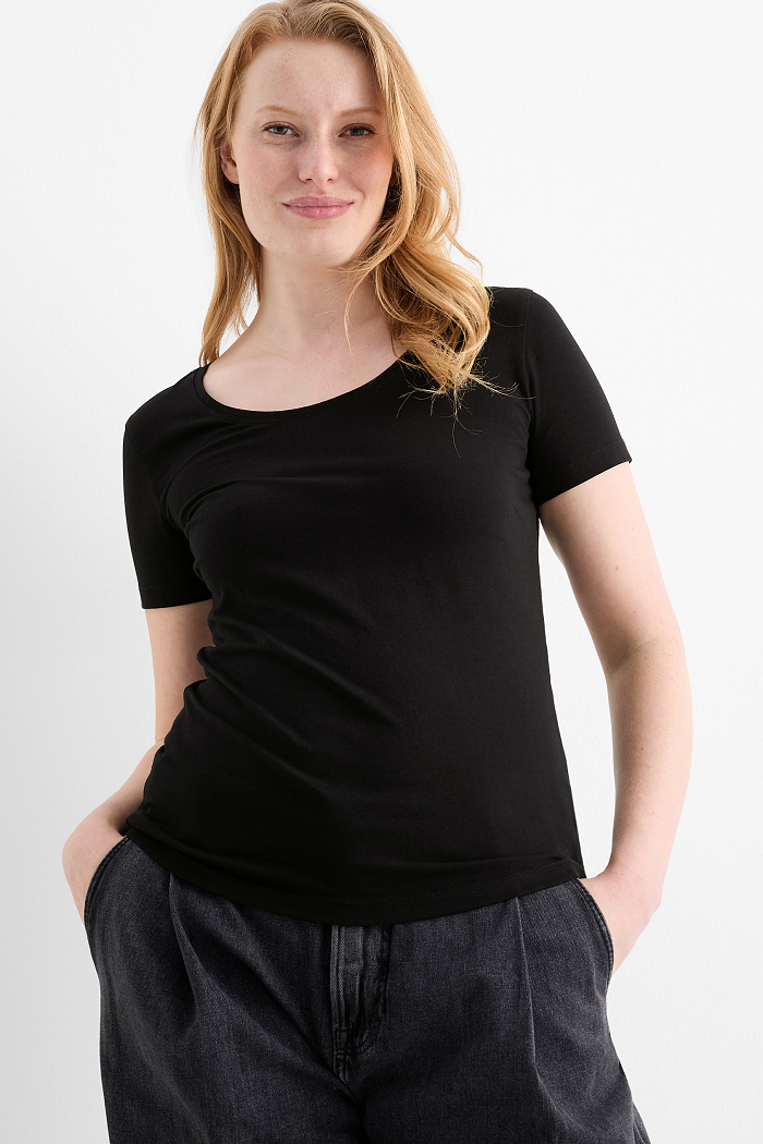 C&A Multipack 3er-T-Shirt, Schwarz, Größe: M