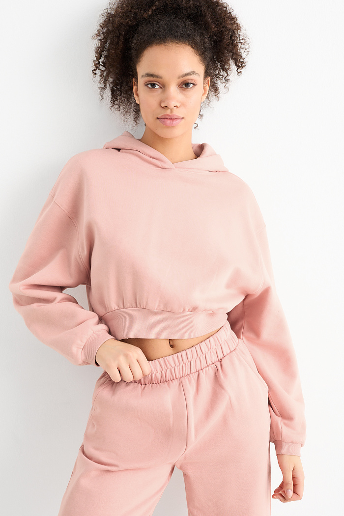 C&A Crop Hoodie, Rosa, Größe: XL