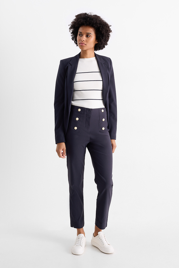C&A Stoffhose-High Waist-Slim Fit, Blau, Größe: 46