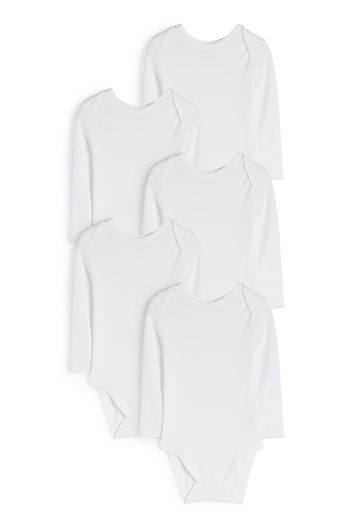 C&A Multipack 5er-Baby-Body, Weiß, Größe: 98