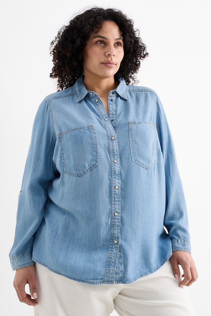 C&A Jeansbluse, Blau, Größe: 52