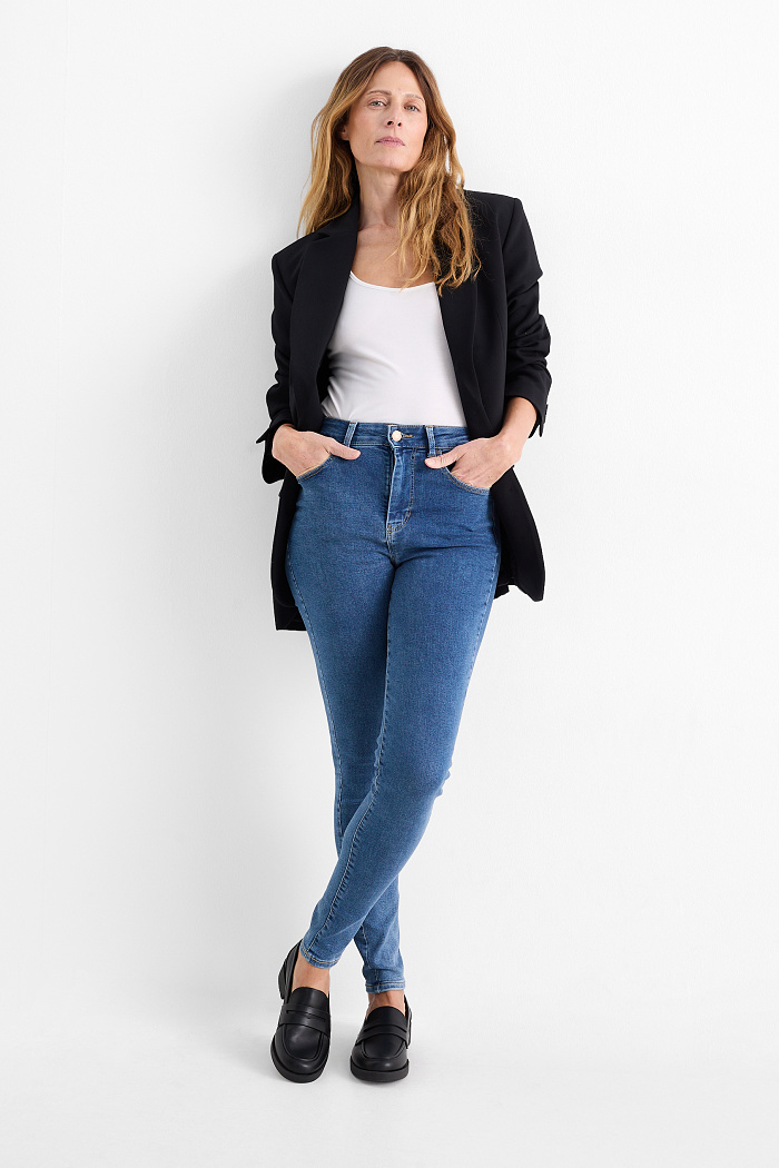 C&A Multipack 2er-Jegging Jeans-High Waist, Blau, Größe: 34