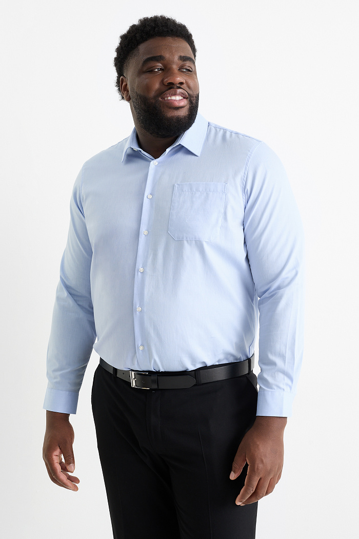 C&A Businesshemd-Regular Fit-Kent-bügelleicht, Blau, Größe: 2XL