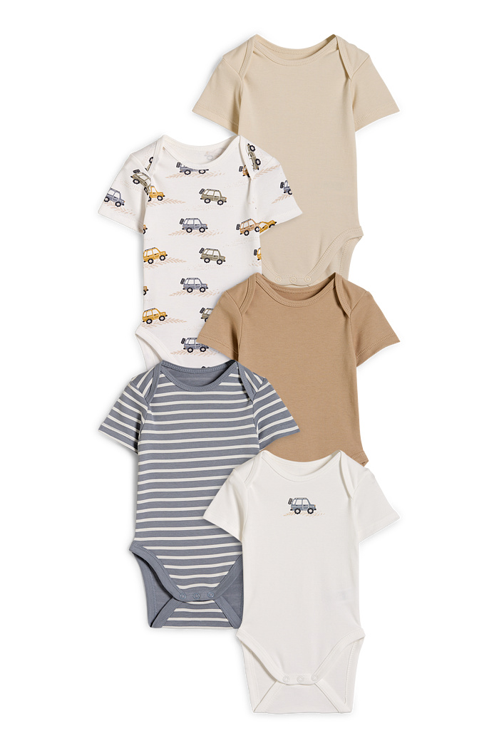 C&A Multipack 5er-Auto-Baby-Body, Weiß, Größe: 74