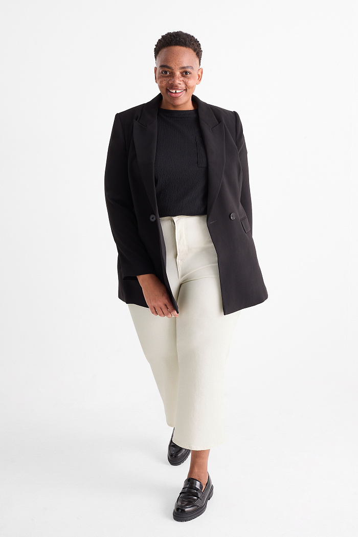 C&A Wide Leg Jeans-High Waist, Weiß, Größe: 50