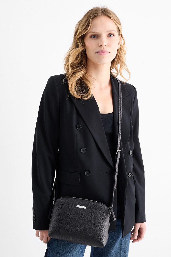 C&A Umhängetasche-Lederimitat, Schwarz, Größe: 1 size