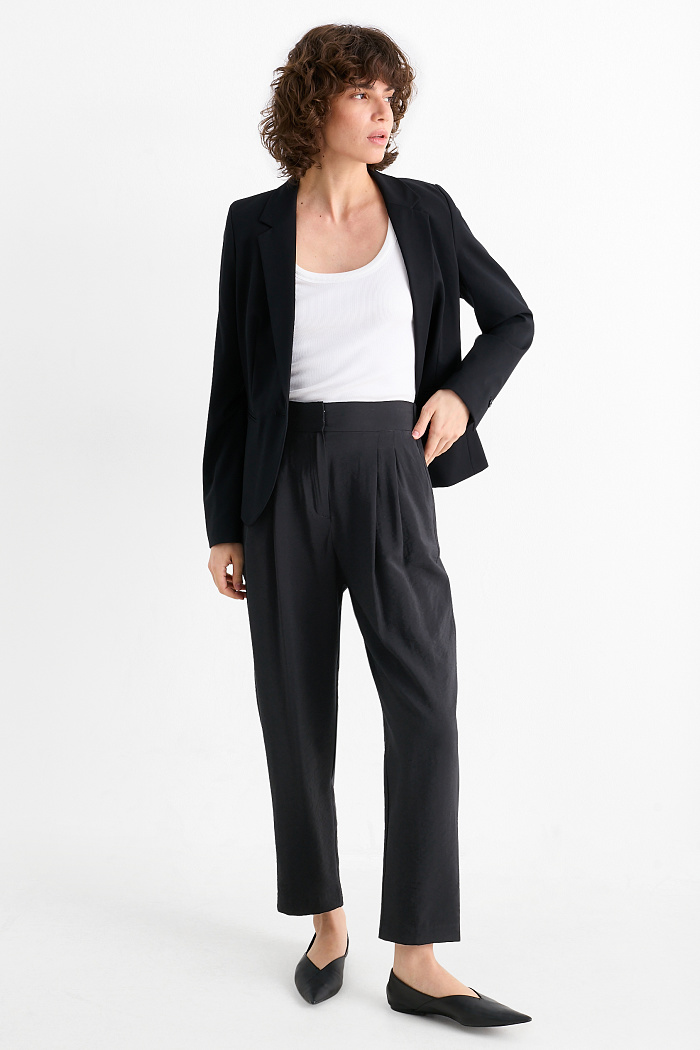C&A Business-Hose-High Waist-Loose Fit, Schwarz, Größe: 34