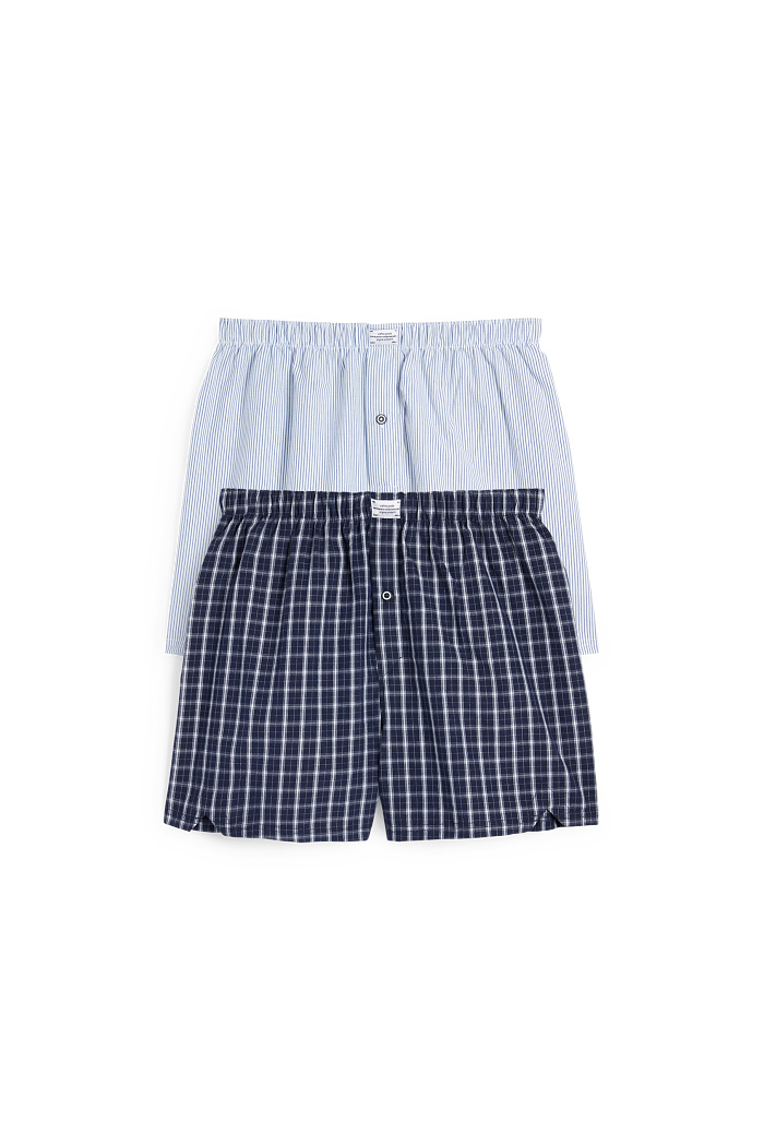 C&A Multipack 2er-Boxershorts-gewebt-kariert, Blau, Größe: XL